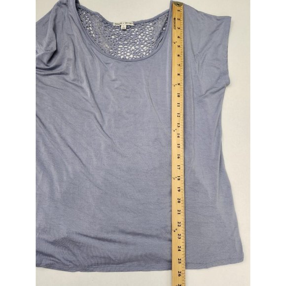 Threads 4 Thought Women's Sz L Purple Cap Sleeve Crochet Back Modal Top - Picture 8 of 8